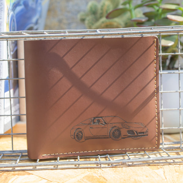 Under the hood™ personalised leather wallet