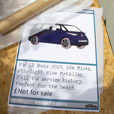 Sunday Driver™ Personalised Poster unframed