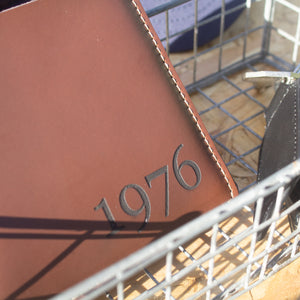 Leather wallet featuring your engraved birth year and secret message on the inside