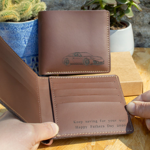 Under the hood™ personalised leather wallet